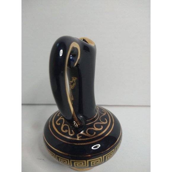 Vintage Cobalt Blue & Gold Vase Handmade In Greece W/ 24 K Gold - Picture 5 of 8